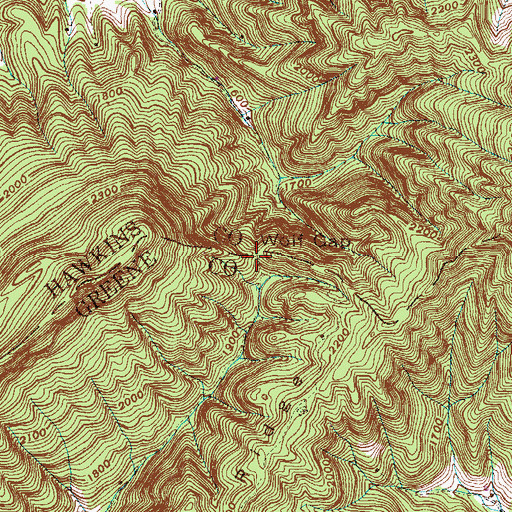 Topographic Map of Wolf Gap, TN