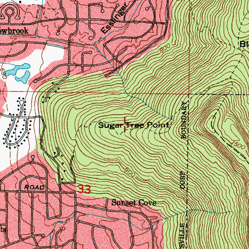 Topographic Map of Sugar Tree Point, AL