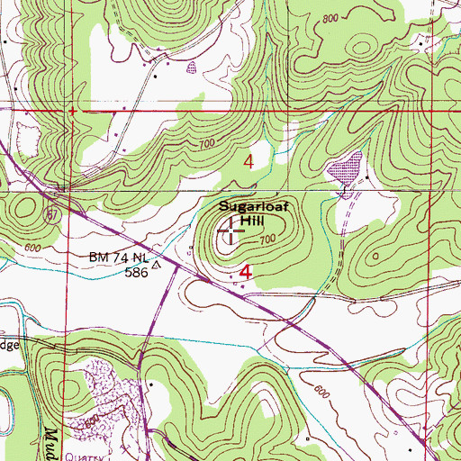 Topographic Map of Sugarloaf Hill, AL