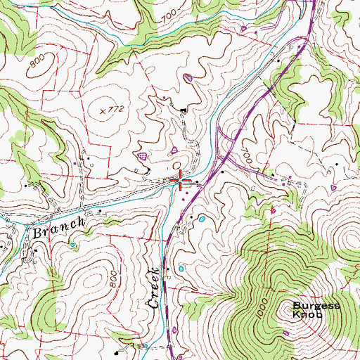 Topographic Map of Agee Branch, TN