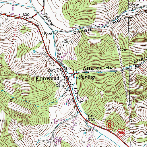 Topographic Map of Allgier Hollow, TN