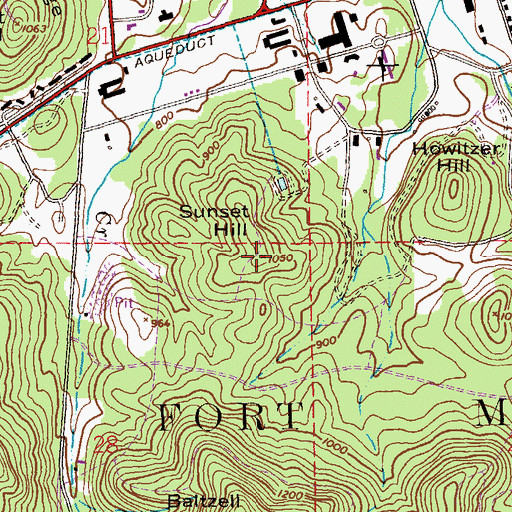 Topographic Map of Sunset Hill, AL