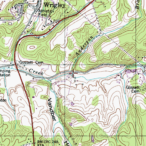 Topographic Map of Anderson Branch, TN