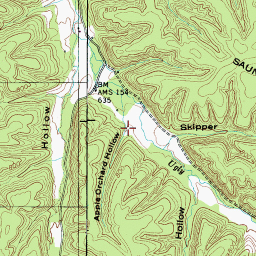 Topographic Map of Apple Orchard Hollow, TN