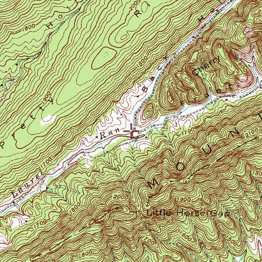 Topographic Map of Back Hollow, TN