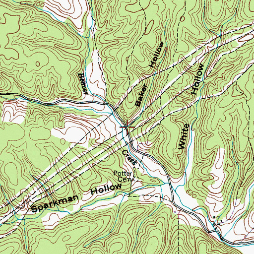 Topographic Map of Baker Hollow, TN