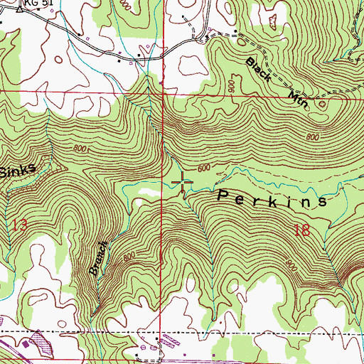 Topographic Map of Tacket Branch, AL