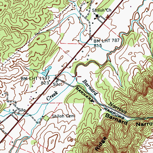 Topographic Map of Barnard Narrows Branch, TN
