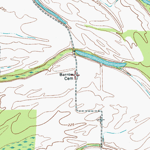 Topographic Map of Barrow Cemetery, TN
