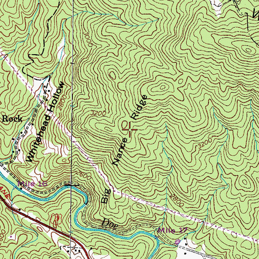 Topographic Map of Big Nance Ridge, TN