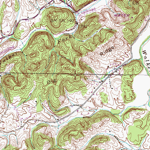 Topographic Map of Big Ridge, TN