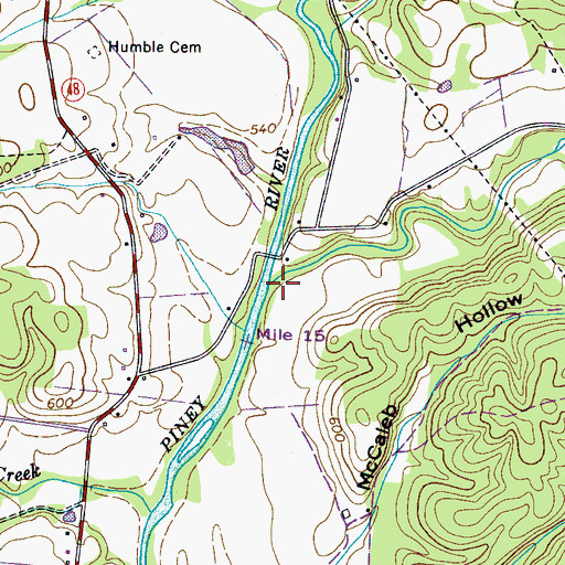 Topographic Map of Big Spring Creek, TN