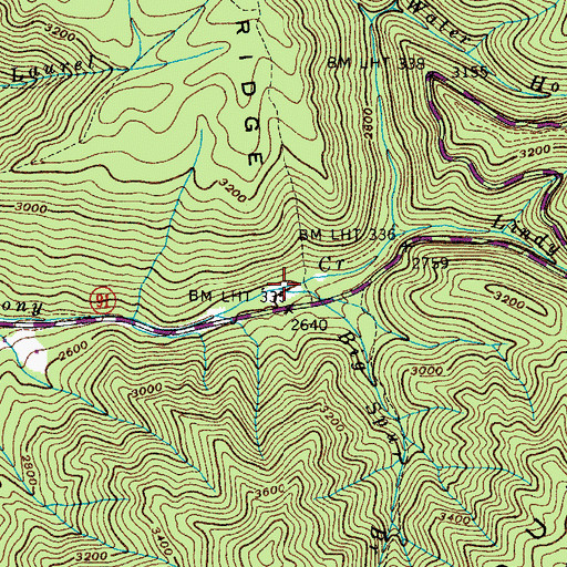 Topographic Map of Big Spur Branch, TN