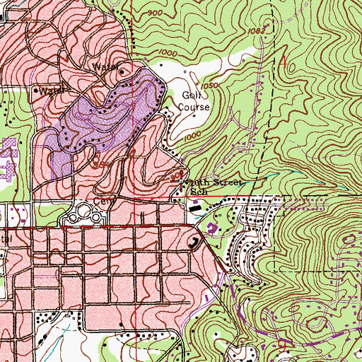 Topographic Map of Tenth Street School, AL