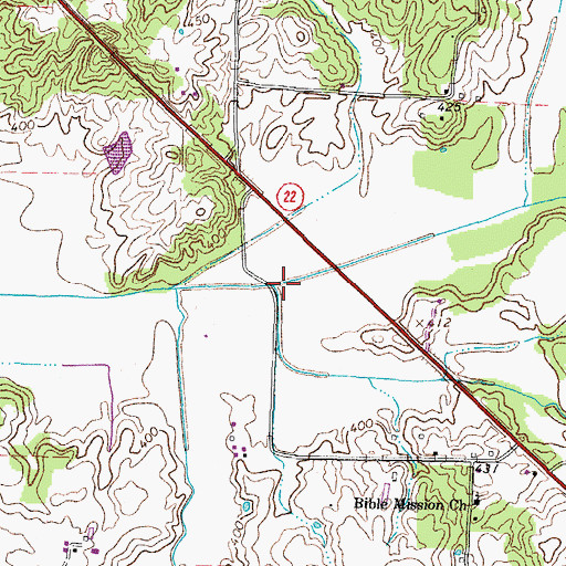 Topographic Map of Boaz Creek, TN