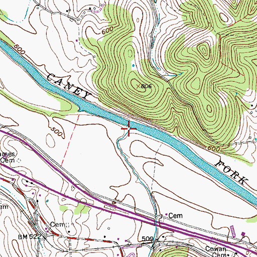 Topographic Map of Bolling Branch, TN