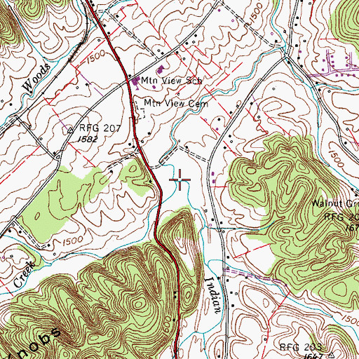 Topographic Map of Booher Creek, TN