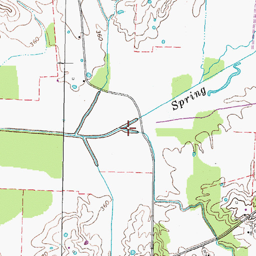 Topographic Map of Booth Branch, TN
