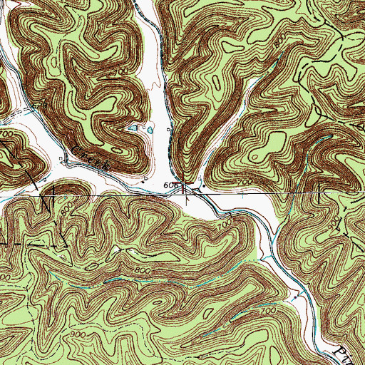Topographic Map of Brannon Creek, TN