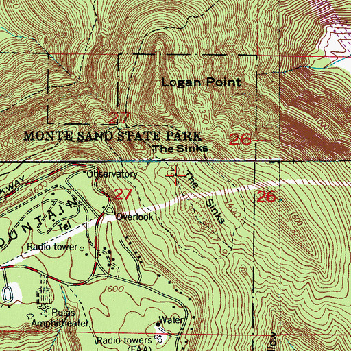 Topographic Map of The Sinks, AL