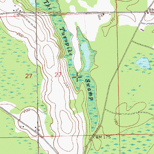 Topographic Map of The Turnpike Swamp, AL