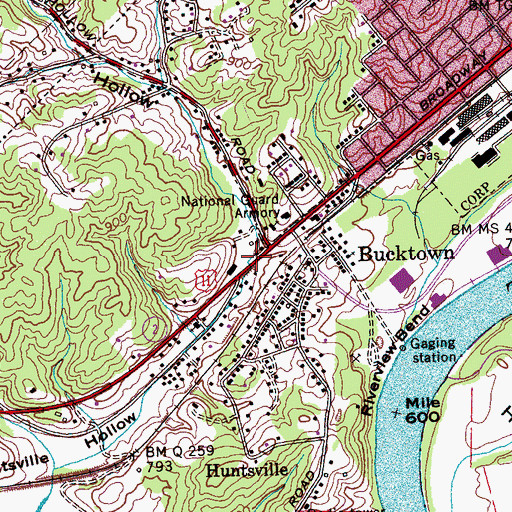 Topographic Map of Browder Hollow, TN