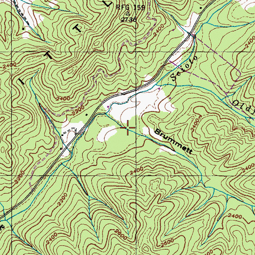 Topographic Map of Brummett Hollow, TN