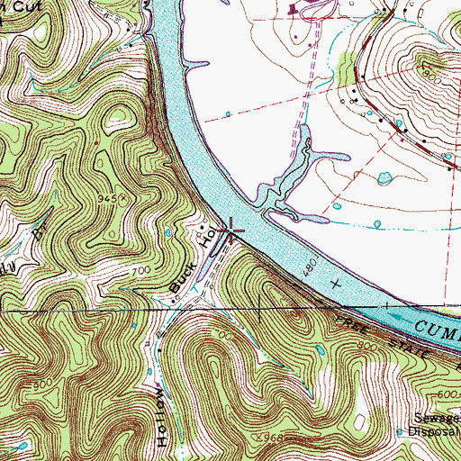 Topographic Map of Buck Hollow, TN