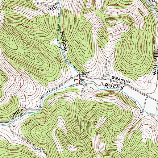 Topographic Map of Bug Hollow, TN