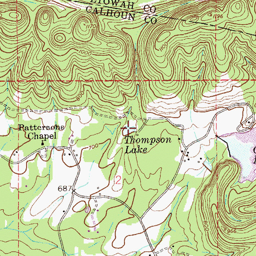 Topographic Map of Thompson Lake, AL