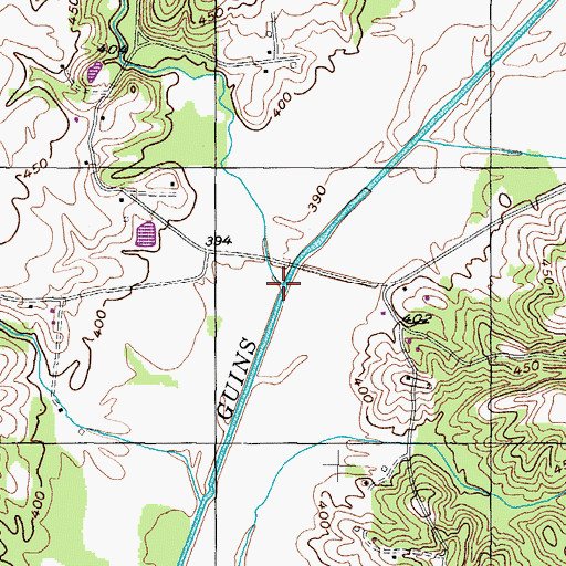 Topographic Map of Burrow Creek, TN