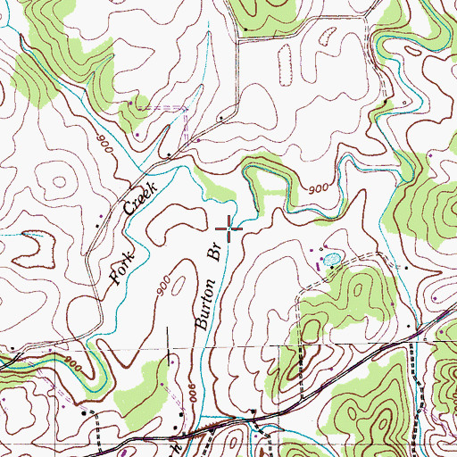 Topographic Map of Burton Branch, TN