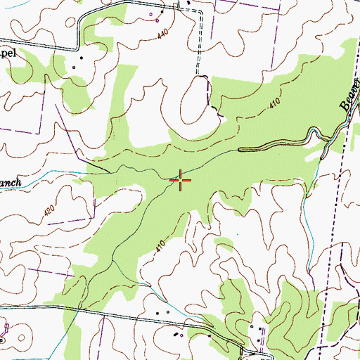 Topographic Map of Butler Branch, TN