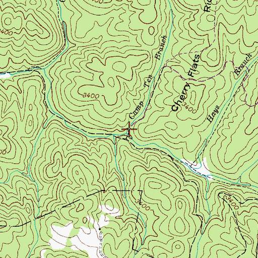 Topographic Map of Camp Ten Branch, TN