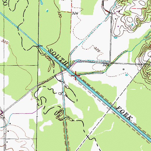 Topographic Map of Cane Branch, TN
