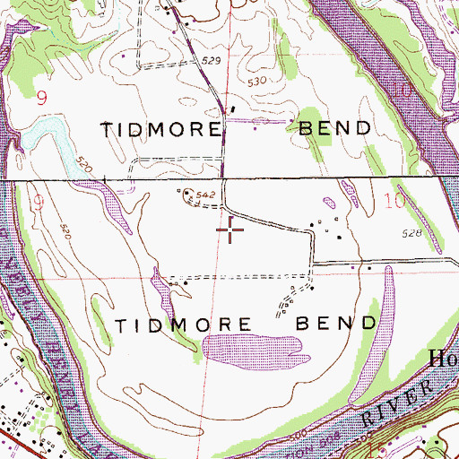 Topographic Map of Tidmore Bend, AL