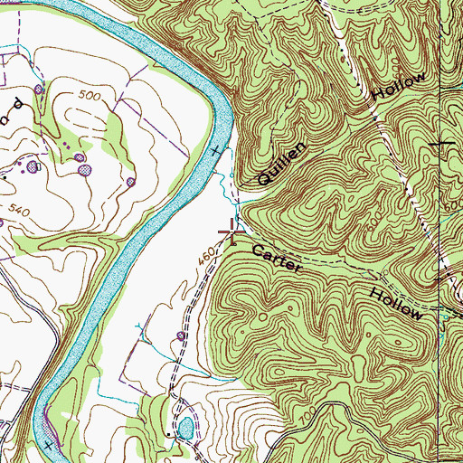 Topographic Map of Carter Hollow, TN