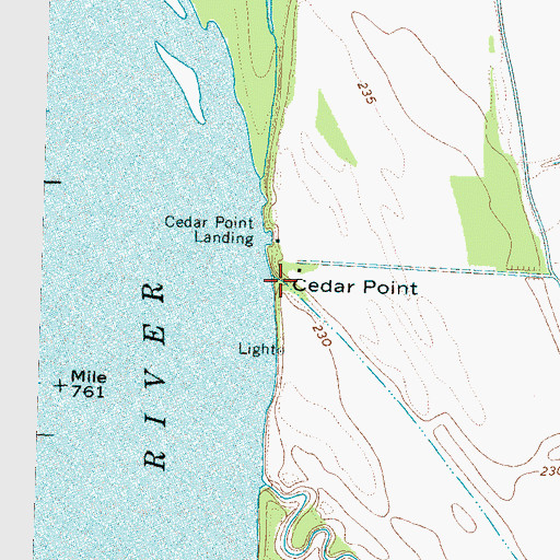Topographic Map of Cedar Point, TN
