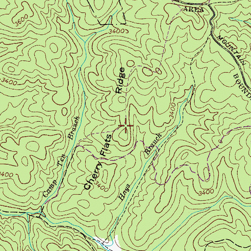 Topographic Map of Cherry Flats Ridge, TN