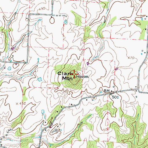 Topographic Map of Clark Mountain, TN