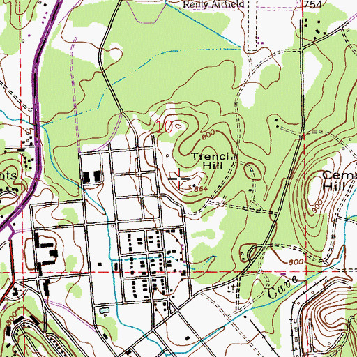 Topographic Map of Trenci Hill, AL