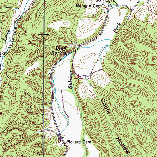 Topographic Map of Coble Hollow, TN