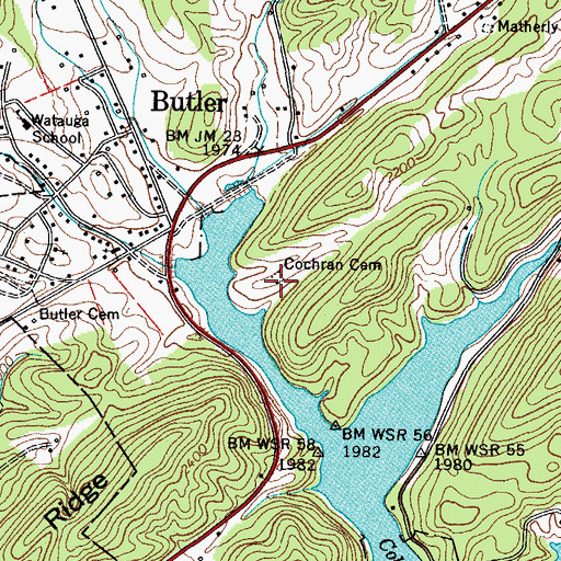 Topographic Map of Cochran Cemetery, TN