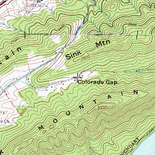 Topographic Map of Colorado Gap, TN