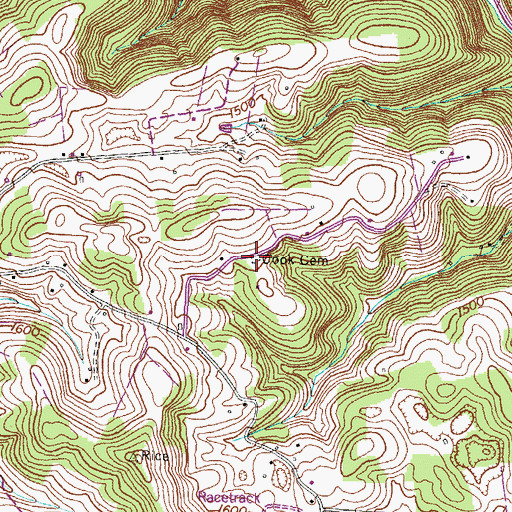 Topographic Map of Cook Cemetery, TN