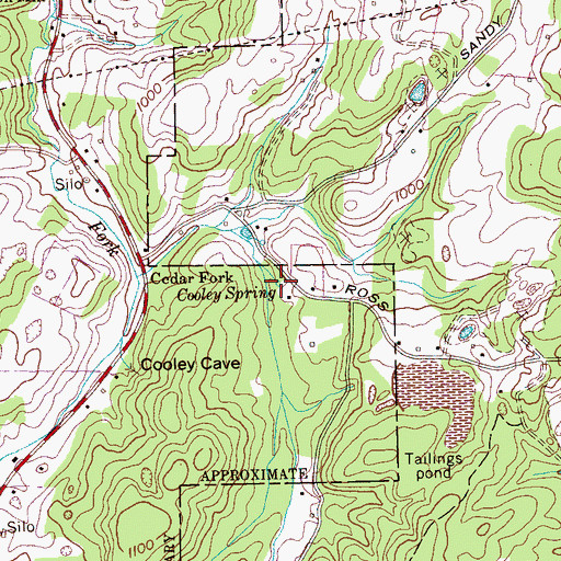 Topographic Map of Cooley Spring, TN