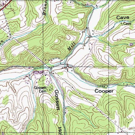 Topographic Map of Cooper Hollow, TN