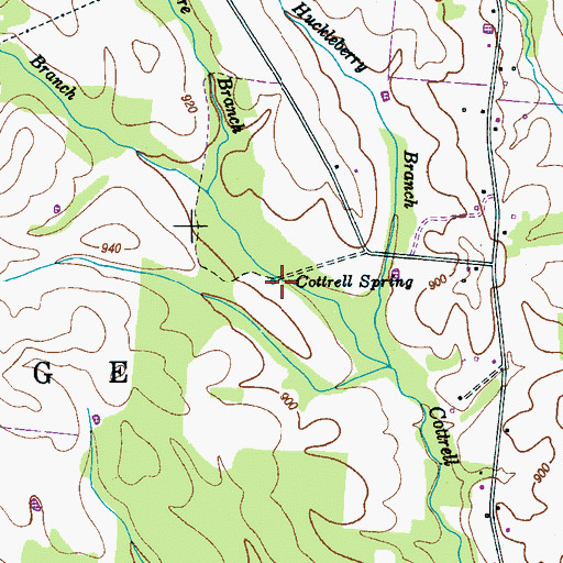 Topographic Map of Cottrell Spring, TN