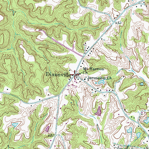 Topographic Map of Dixonville, TN