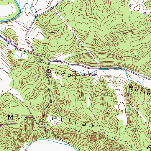 Topographic Map of Dodd Cemetery, TN